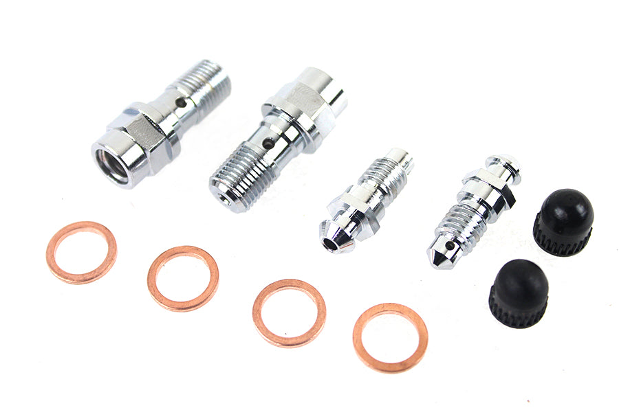 HARLEY FLT Vorderradbremssattel Entlüftungsschrauben-Kit Chrom Passend für 2008-UP FLT, 2008-UP FLHT, 2008-UP FLTR,