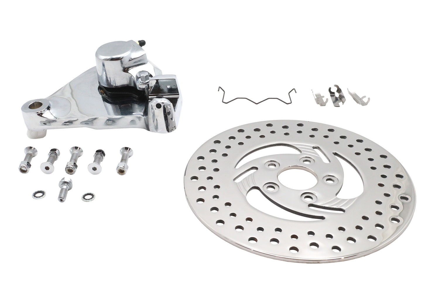 HARLEY Schwarzer hinterer 1-Kolben-Bremssattel und 11-1/2 Zoll Bremsscheiben-Kit, passend für 1987-1994 FXR,