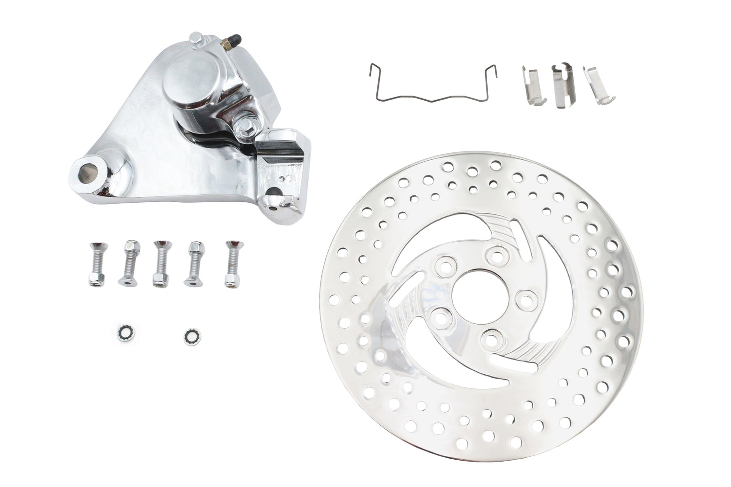HARLEY Schwarzer hinterer 1-Kolben-Bremssattel und 11-1/2 Zoll Bremsscheiben-Kit, passend für 1987-1994 FXR,