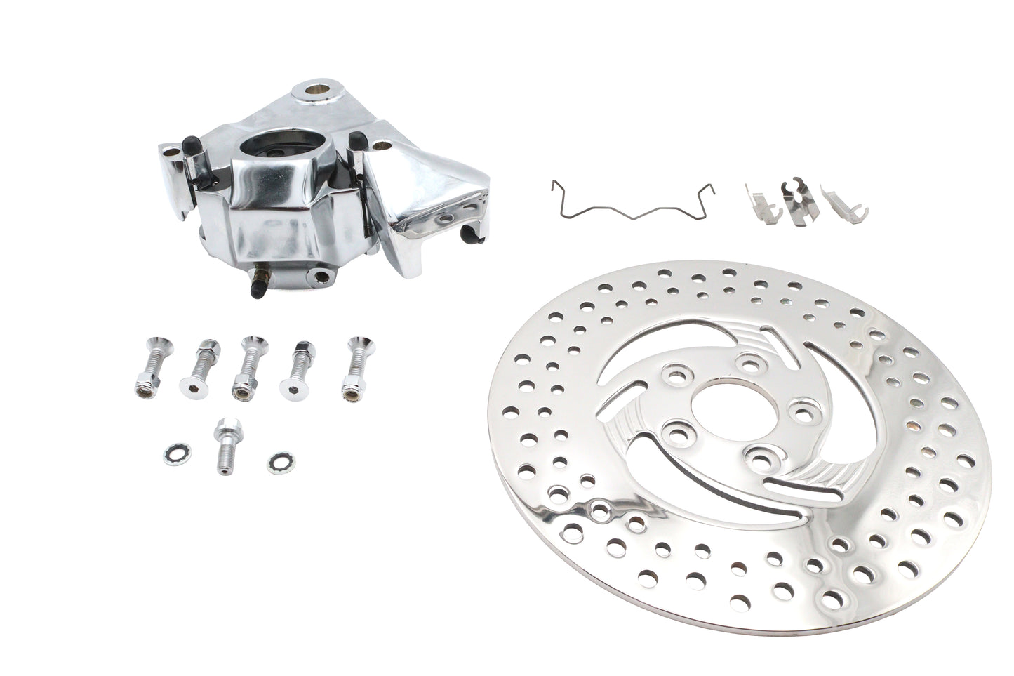 HARLEY Schwarzer hinterer 1-Kolben-Bremssattel und 11-1/2 Zoll Bremsscheiben-Kit, passend für 1987-1994 FXR,