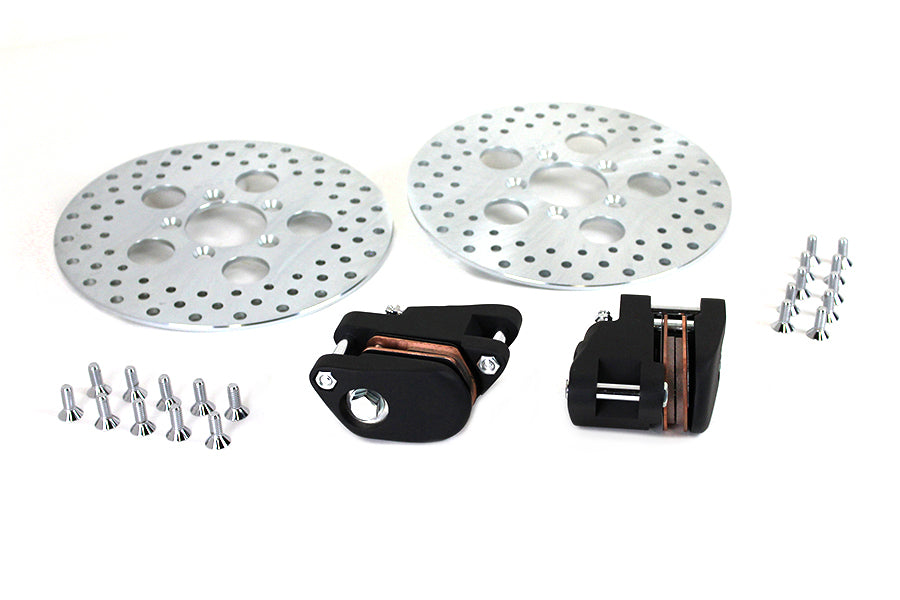 HARLEY vordere Doppelscheibenbremszange und 10 Zoll Scheibenkit Schwarz, passend für 1973-1983 XL, 1980-1983 FX,