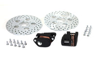 HARLEY vordere Doppelscheibenbremszange und 10 Zoll Scheibenkit Schwarz, passend für 1973-1983 XL, 1980-1983 FX,