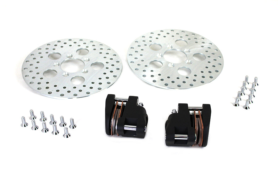 HARLEY vordere Doppelscheibenbremszange und 10 Zoll Scheibenkit Schwarz, passend für 1973-1983 XL, 1980-1983 FX,
