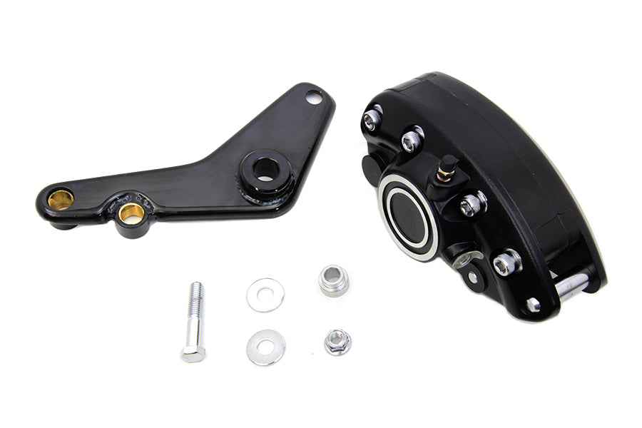 HARLEY Schwarz Hinten 1-Kolben-Bananenbremssattel-Kit mit Halterung Passend für 1973-1980 FX, 1973-1980 FL,