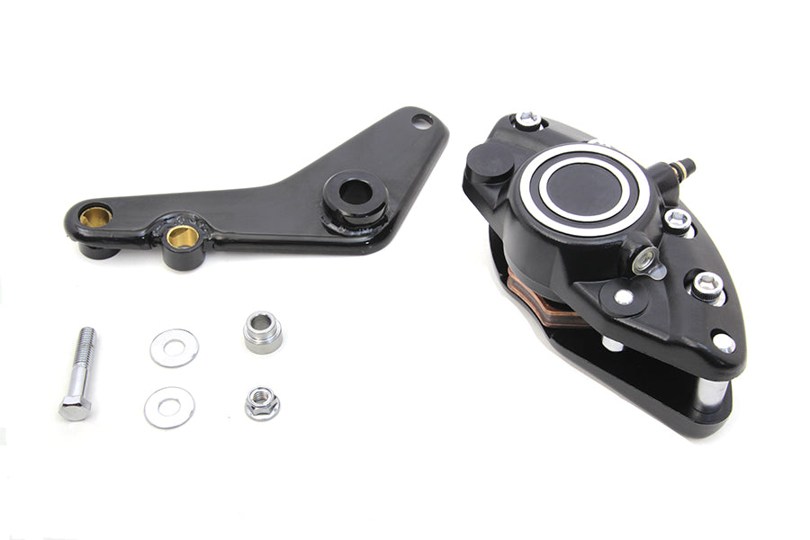 HARLEY Schwarz Hinten 1-Kolben-Bananenbremssattel-Kit mit Halterung Passend für 1973-1980 FX, 1973-1980 FL,