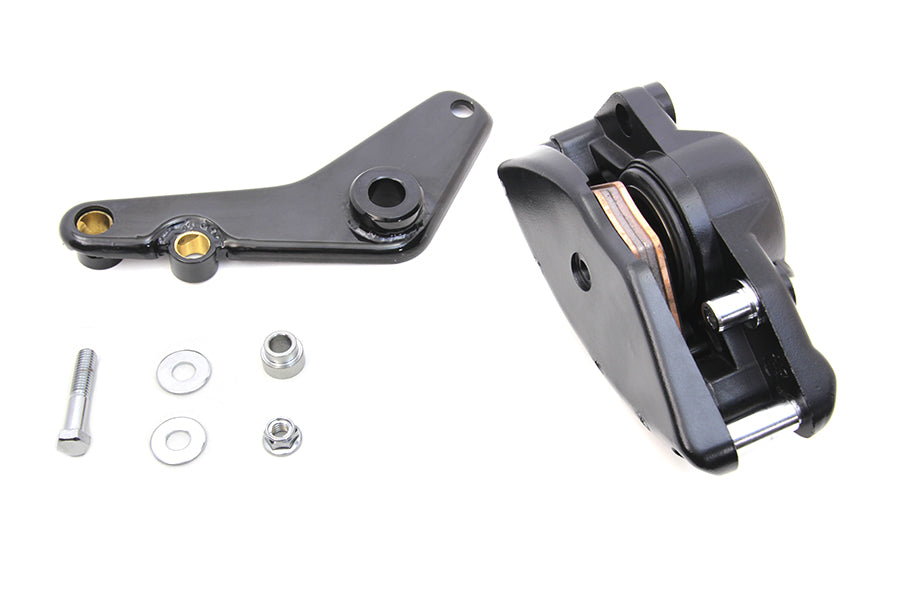 HARLEY Schwarz Hinten 1-Kolben-Bananenbremssattel-Kit mit Halterung Passend für 1973-1980 FX, 1973-1980 FL,