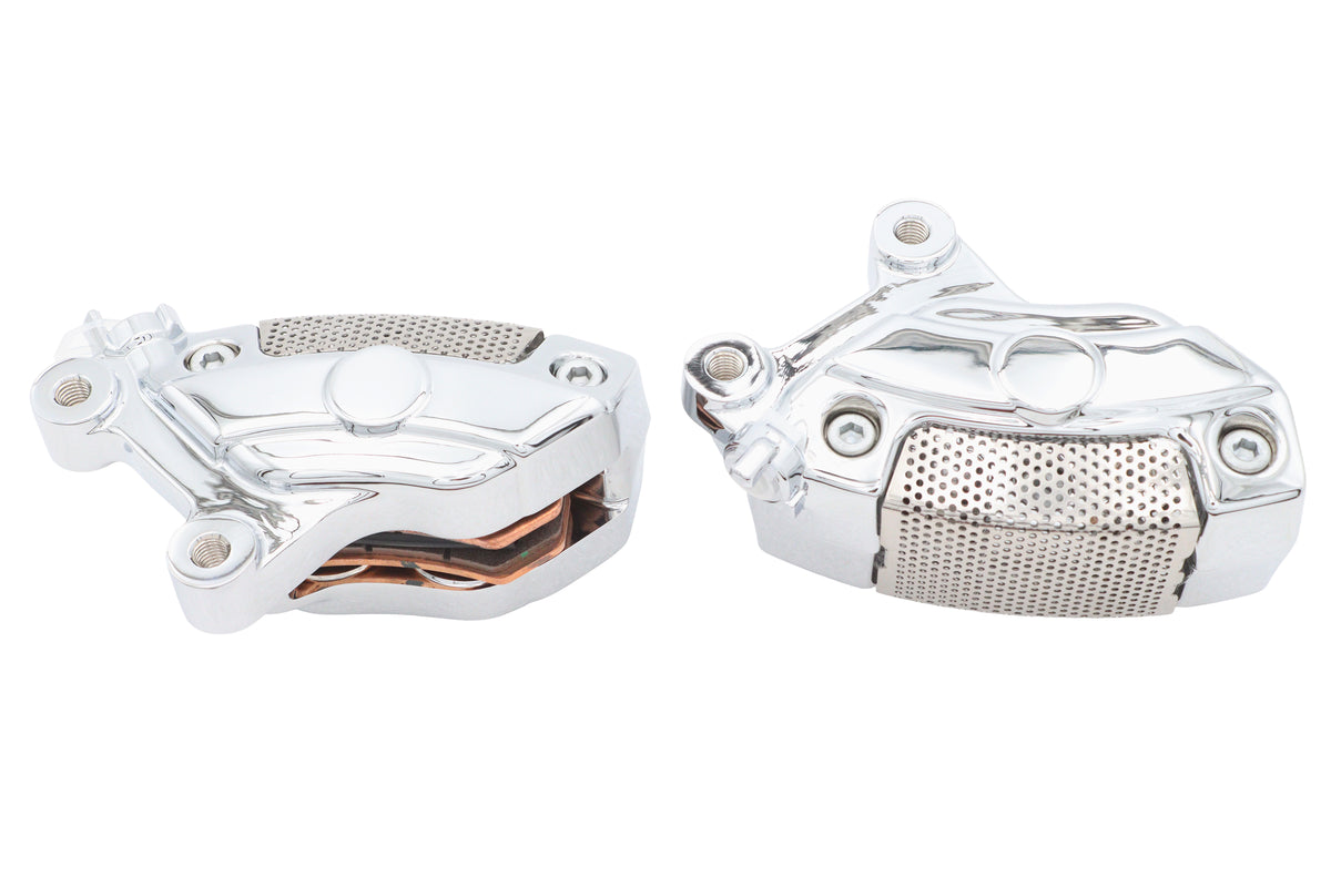 HARLEY Edart クローム フロントキャリパーセット 2008-2023 FLT、2008-2014 FLST、2008-2014 FXST、2008に適合