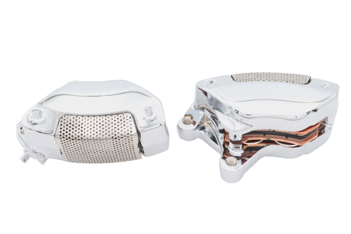HARLEY Edart クローム フロントキャリパーセット 2008-2023 FLT、2008-2014 FLST、2008-2014 FXST、2008に適合