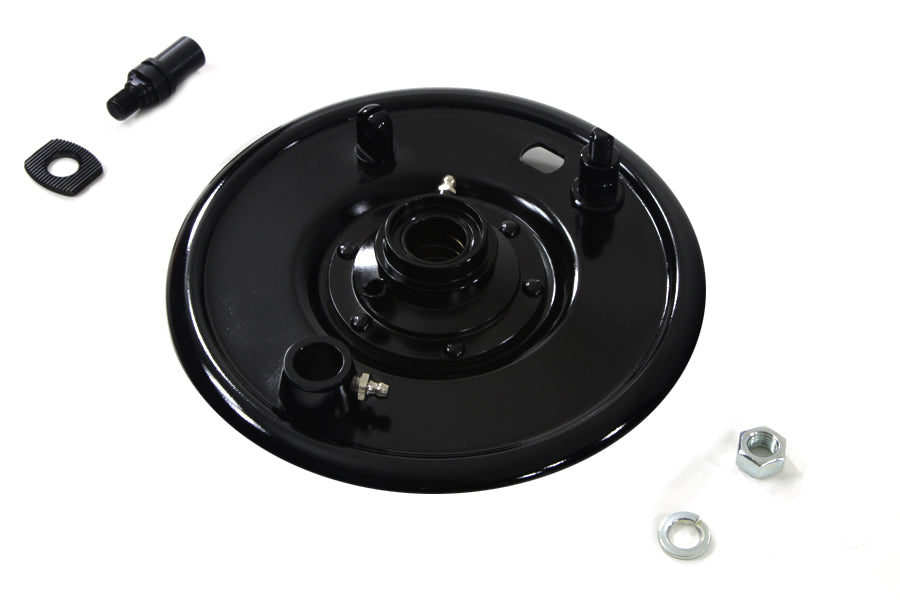 HARLEY Mechanische Vorderradbremse Ankerplatte Schwarz Passend für 1941-1948 EL, 1941-1948 UL, 1941-1948 FL,