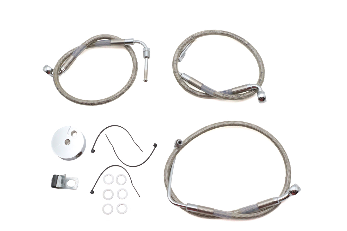 ハーレー ステンレススチール製フロントブレーキホースキット 1992-2000 FXD、1992-2000 FXDB、1992-2000 FXDCに対応