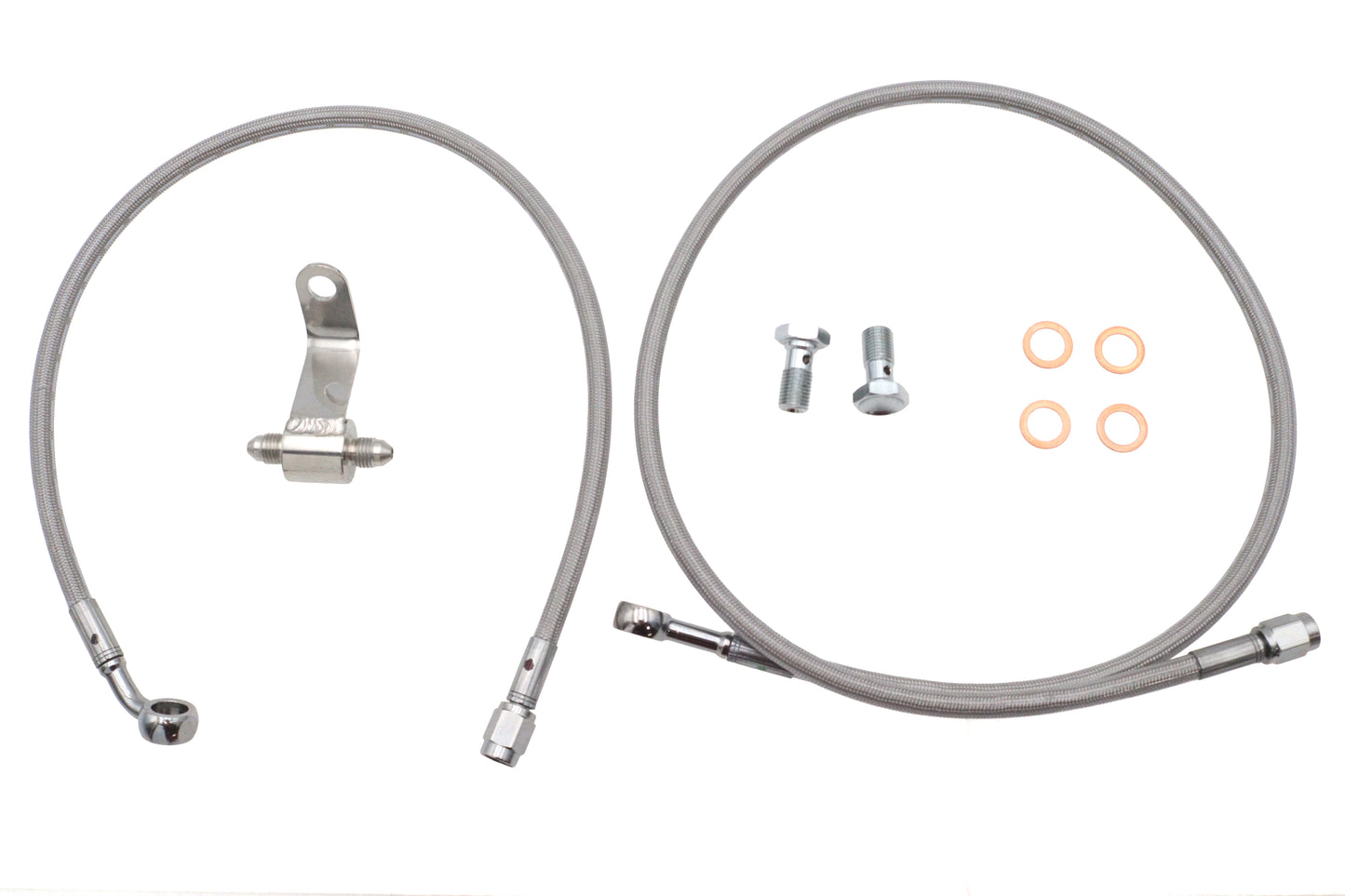 HARLEY Edelstahl Hinterradbremsschlauch-Kit passend für 1987-1999 FLST, späte 1987 1987-1999 FLSTC, späte 1987