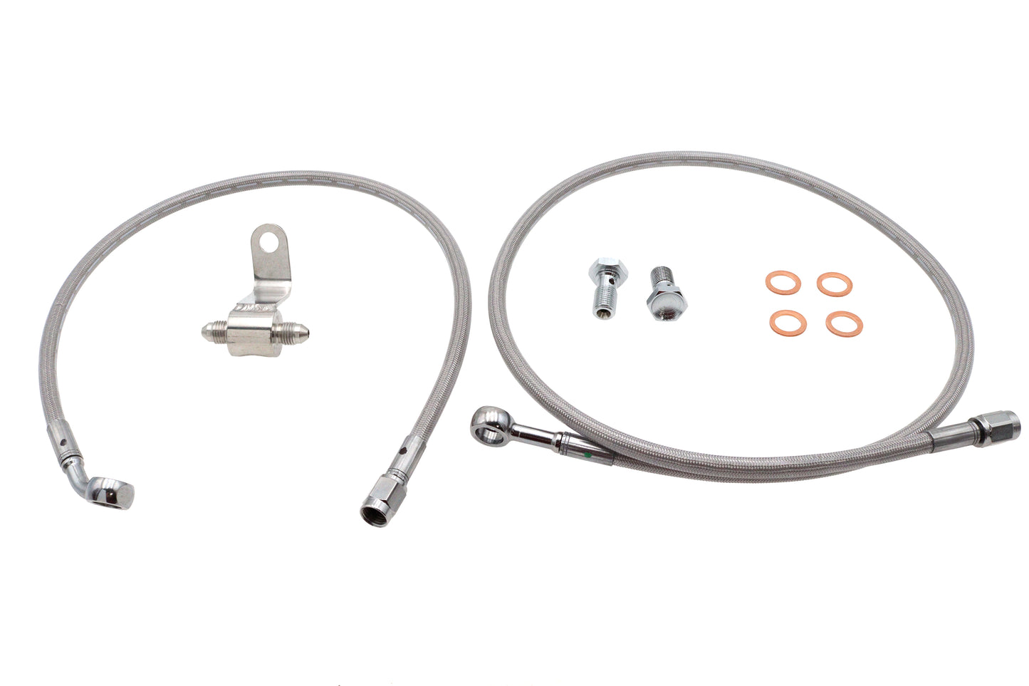 HARLEY Edelstahl Hinterradbremsschlauch-Kit passend für 1987-1999 FLST, späte 1987 1987-1999 FLSTC, späte 1987