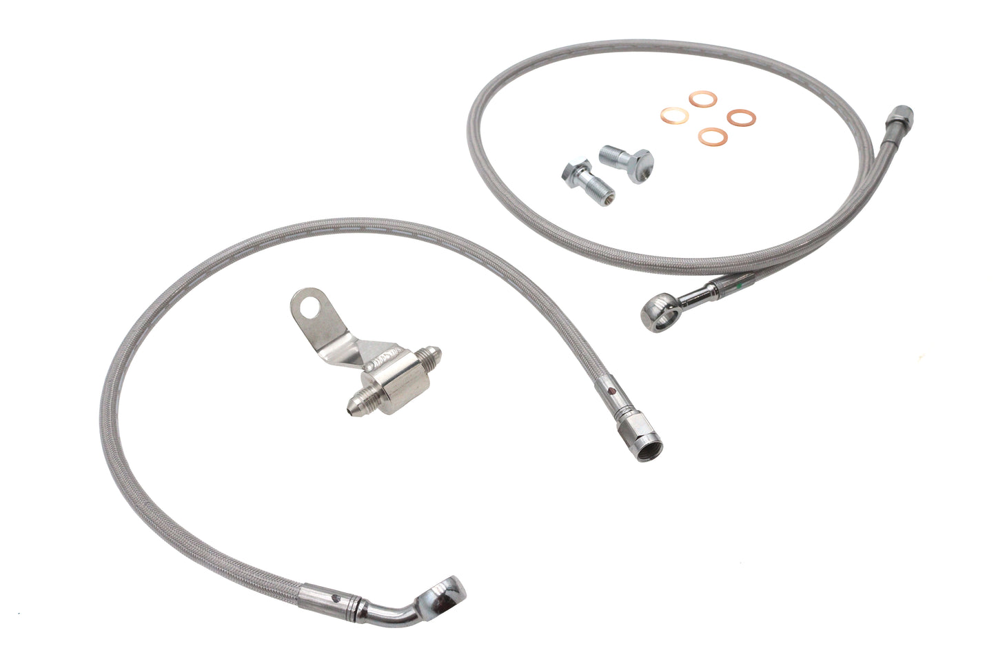 HARLEY Edelstahl Hinterradbremsschlauch-Kit passend für 1987-1999 FLST, späte 1987 1987-1999 FLSTC, späte 1987