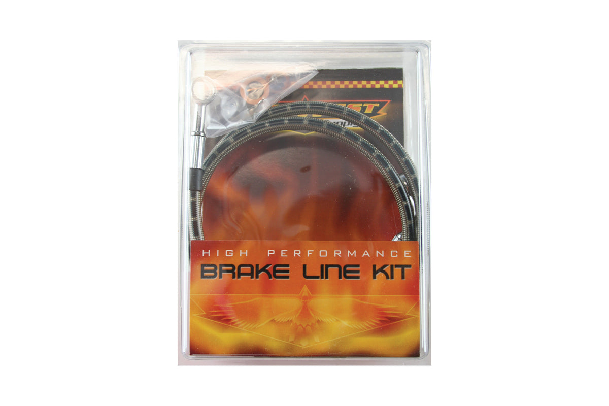 ハーレー ステンレス フロントブレーキホースキット 2000-2005 FXD, 2000-2005 FXDC用