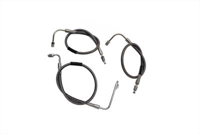 HARLEY Edelstahl-Bremsleitung vorne 23-3/4 Zoll und 21 Zoll Passend für 1981-1981 FXS, 1981-1981 FX,