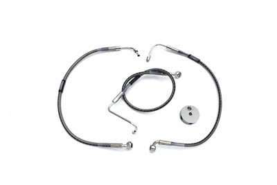 HARLEY Edelstahl-Bremsleitungen vorne 22-5/8 Zoll und 19-1/2 Zoll Passend für 1984-2003 FLT, 1984-2003