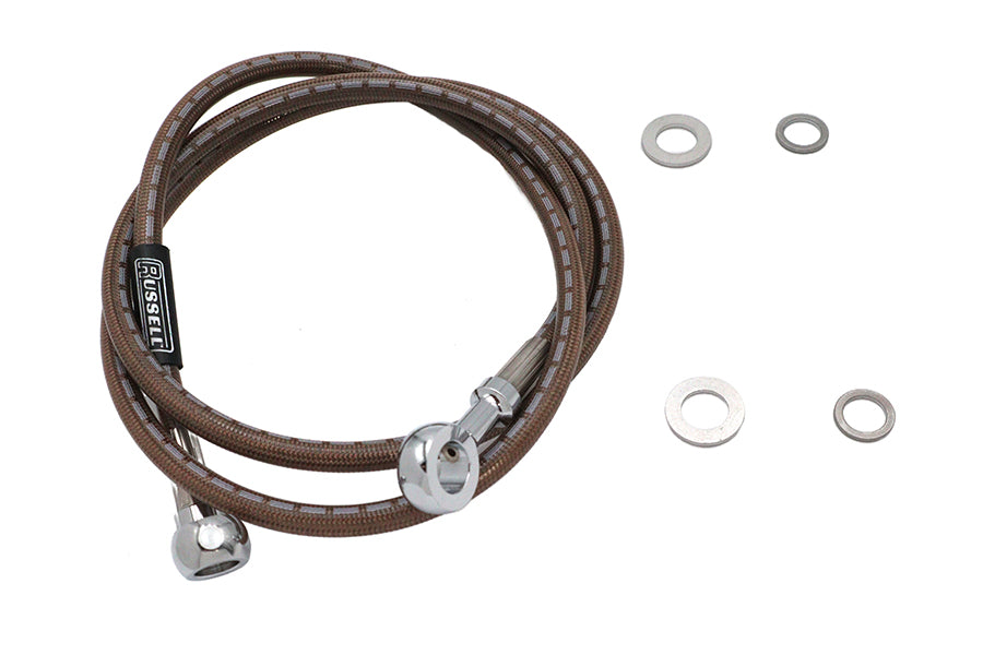 HARLEY Edelstahl-Bremsleitung vorne 45-7/8 Zoll Passend für 1988-1993 XLH, 1988-1994 FXR, 1971-1984
