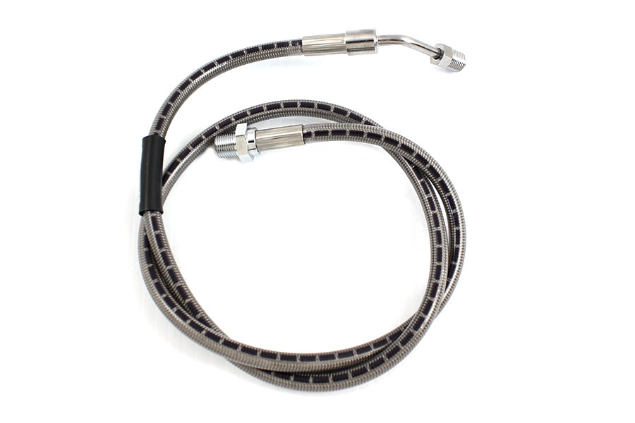 HARLEY Edelstahl Bremsleitung hinten 34-1/8 Zoll Passend für 1972-1980 FL, auch +4 und +8 Verlängerung 1972-1980 F