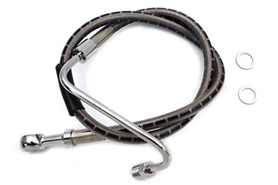 HARLEY Edelstahl 24 Zoll Bremsleitung Vorne Passend für 1983-1983 XLH, 1983-1983 FXE, 1983-1983 FX,
