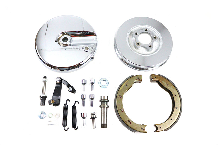 HARLEY Bremsankerplatte Satz linke Seite Satinschwarz passend für 1949-1966 FL,