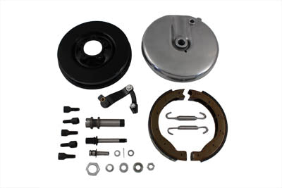 HARLEY Bremsankerplatte Satz vorn, links, schwarz, passend für 1949-1966 FL,