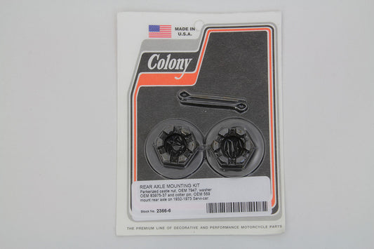 HARLEY Rear Axle Nut and Lock Kit Parkerized fits 1932-1973 G,