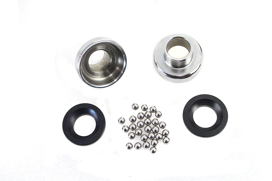 HARLEY Verchromtes komplettes Lenkkopflagerschalen-Kit passend für 1939-1952 WL, 1939-1957 G,