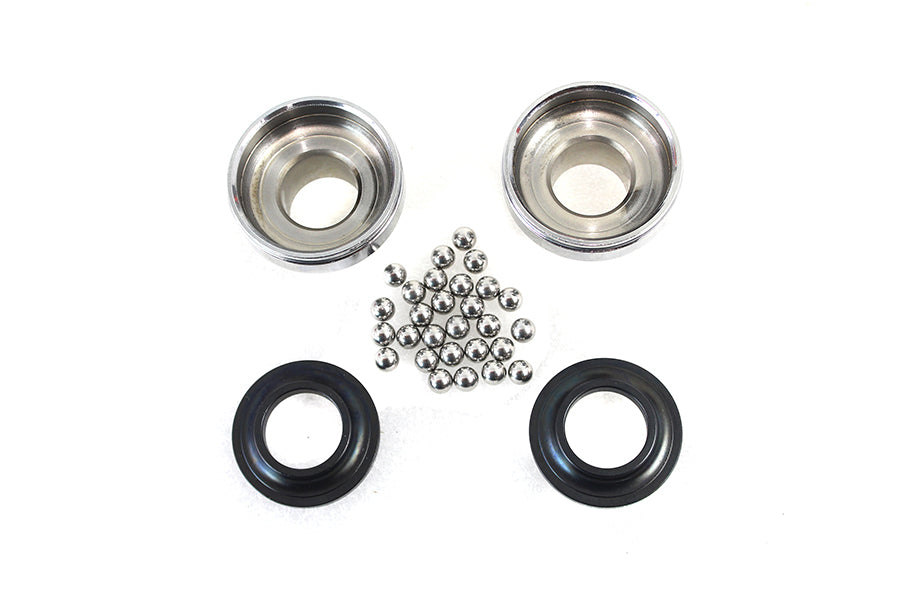 HARLEY Verchromtes komplettes Lenkkopflagerschalen-Kit passend für 1939-1952 WL, 1939-1957 G,