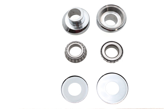 HARLEY 3° Raked Fork Neck Cup Kit Chrome Fits 1949-1984 FLH,   1971-1984 FX,   1984-1987 FXST,