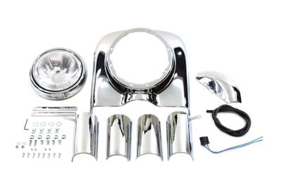 HARLEY 7 inch Headlamp Cowl Kit Chrome fits 1980-1992 FLT,  1980-1992 FLT,  1983-1985 FLHT,  1983-1985 FLHT,