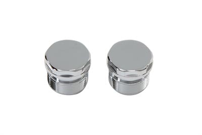 HARLEY Chrome Top Fork Tube Plugs without Hole Fits 1988-UP XL,   1988-1994 FXR,   1991-2017 FXD,