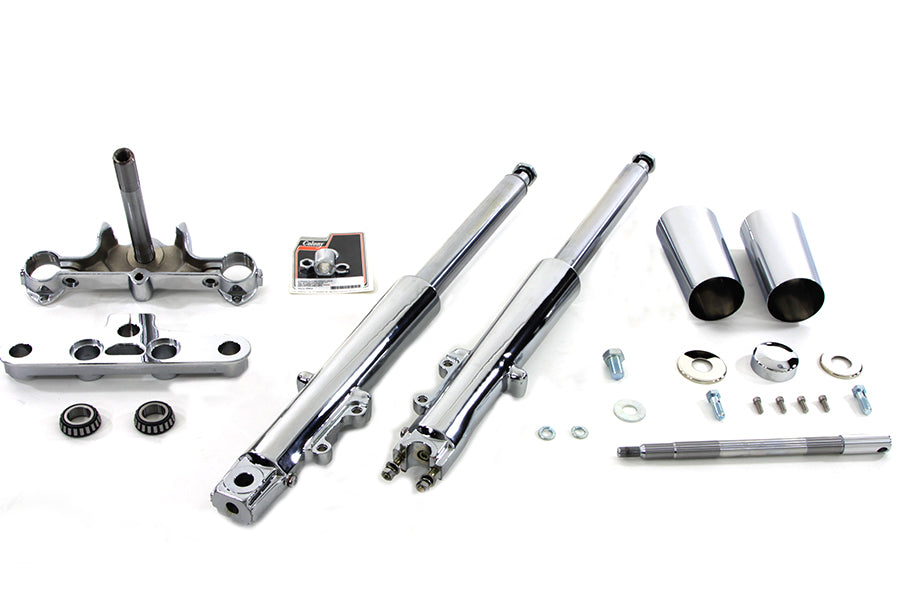 HARLEY Fork Assembly with Chrome Sliders Stock Length Fits 2000-2006 FLST,