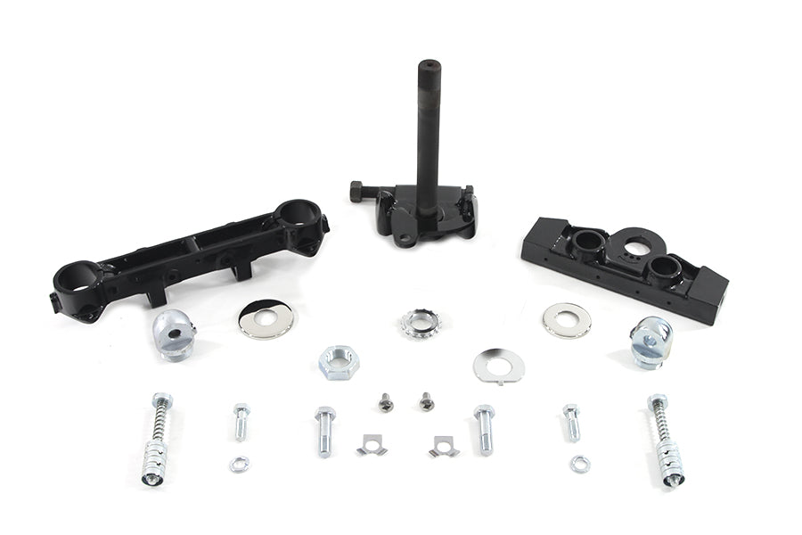 HARLEY Black Adjustable Triple Tree Set Fits 1977-1984 FL,
