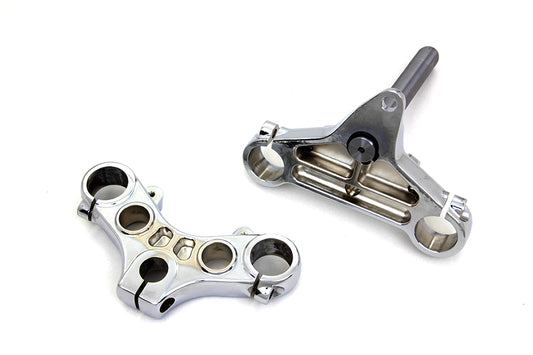 HARLEY Triple Tree Set Chrome Fits 1988-2003 XL,   1988-1994 FXR,   1988-1994 FXR,