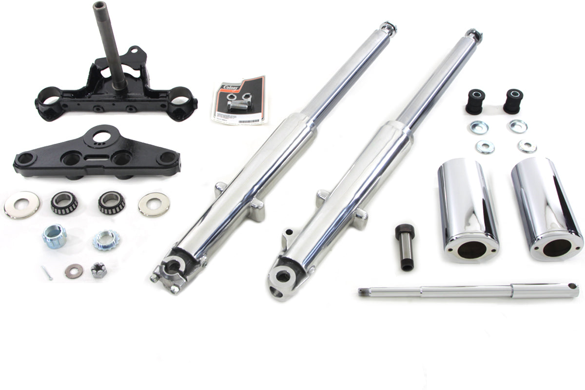 HARLEY Fork Assembly with Polished Sliders Right Side Drum Brake Fits 1969-1971 FL,