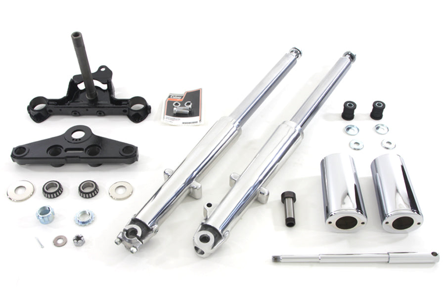 HARLEY Fork Assembly with Polished Sliders Right Side Drum Brake Fits 1969-1971 FL,