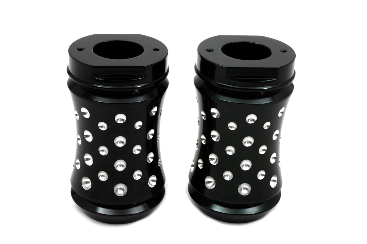 HARLEY Black Fork Slider Cover Set Agostinni Style Fits 1949-1984 FL,   1980-UP FLT,   1980-UP FLT,