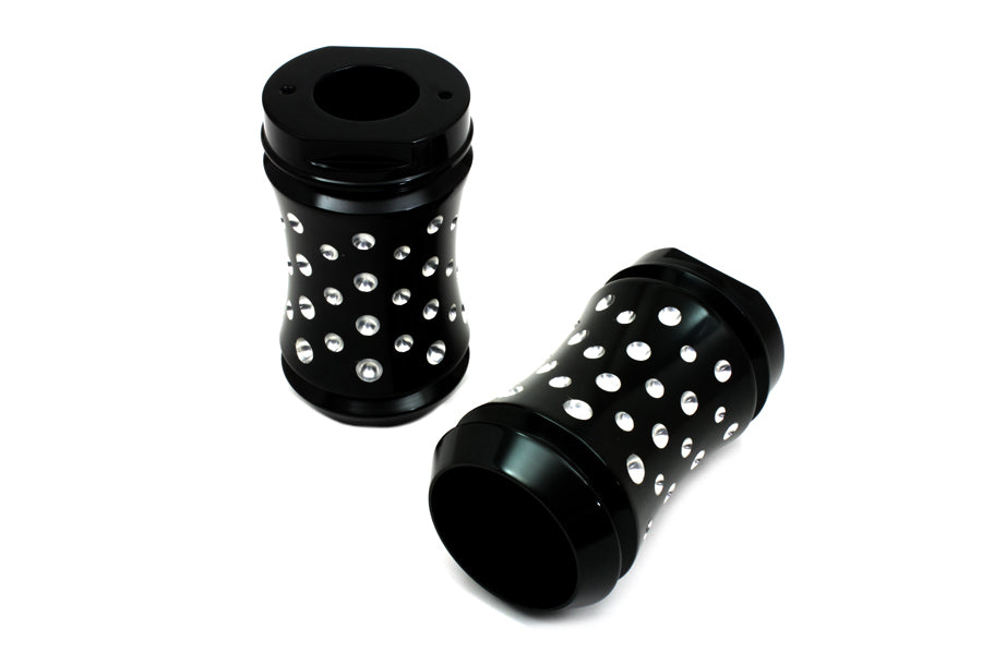 HARLEY Black Fork Slider Cover Set Agostinni Style Fits 1949-1984 FL,   1980-UP FLT,   1980-UP FLT,