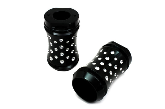 HARLEY Black Fork Slider Cover Set Agostinni Style Fits 1949-1984 FL,   1980-UP FLT,   1980-UP FLT,