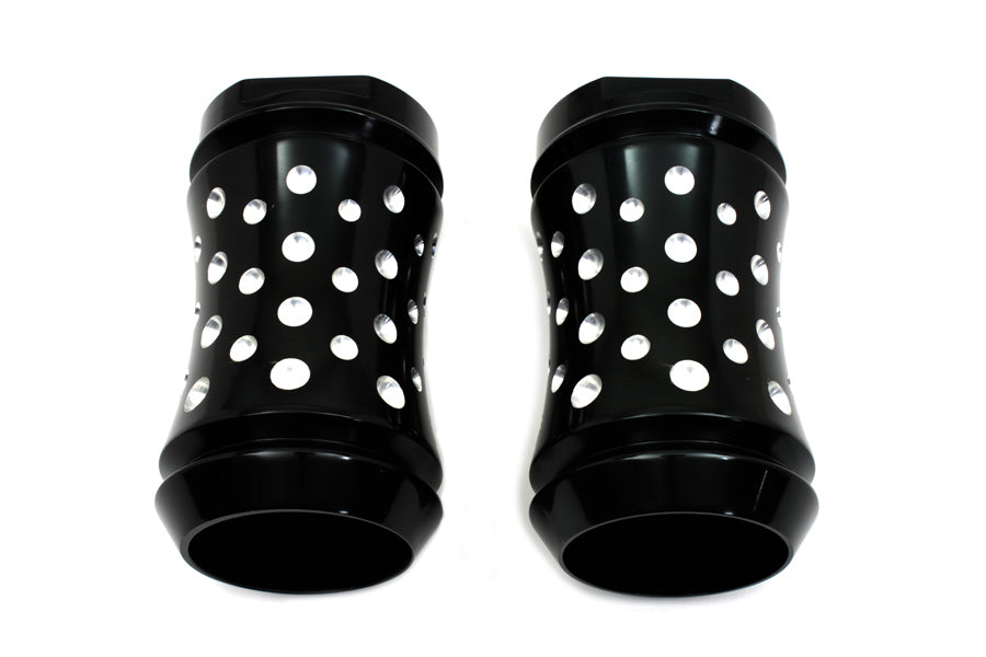 HARLEY Black Fork Slider Cover Set Agostinni Style Fits 1949-1984 FL,   1980-UP FLT,   1980-UP FLT,