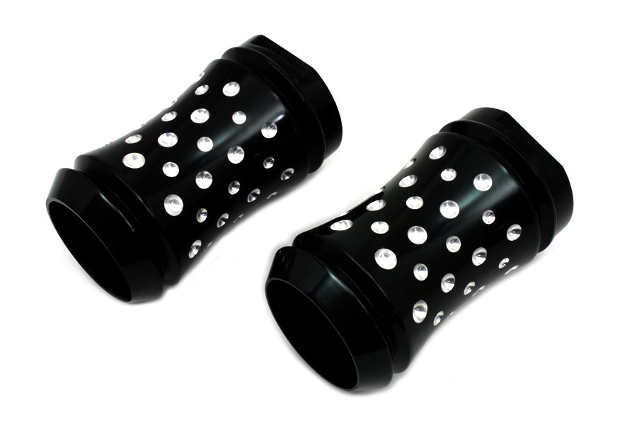 HARLEY Black Fork Slider Cover Set Agostinni Style Fits 1949-1984 FL,   1980-UP FLT,   1980-UP FLT,