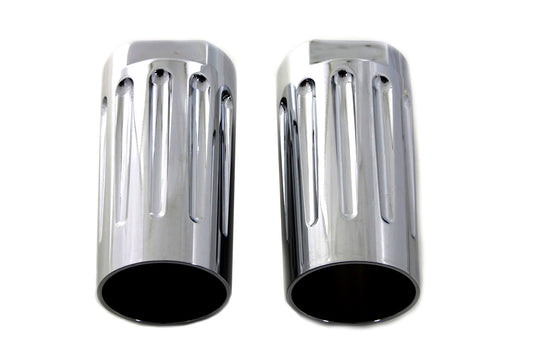 HARLEY Chrome Milled Fork Slider Cover Set Fits 1949-1984 FL,   1980-2013 FLT,   1980-2013 FLT,   19