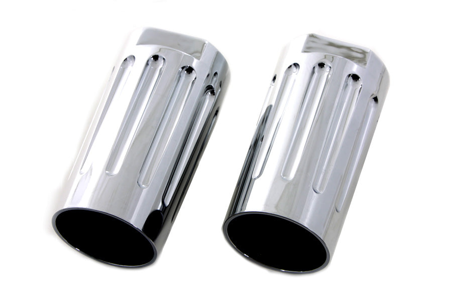 HARLEY Chrome Milled Fork Slider Cover Set Fits 1949-1984 FL,   1980-2013 FLT,   1980-2013 FLT,   19