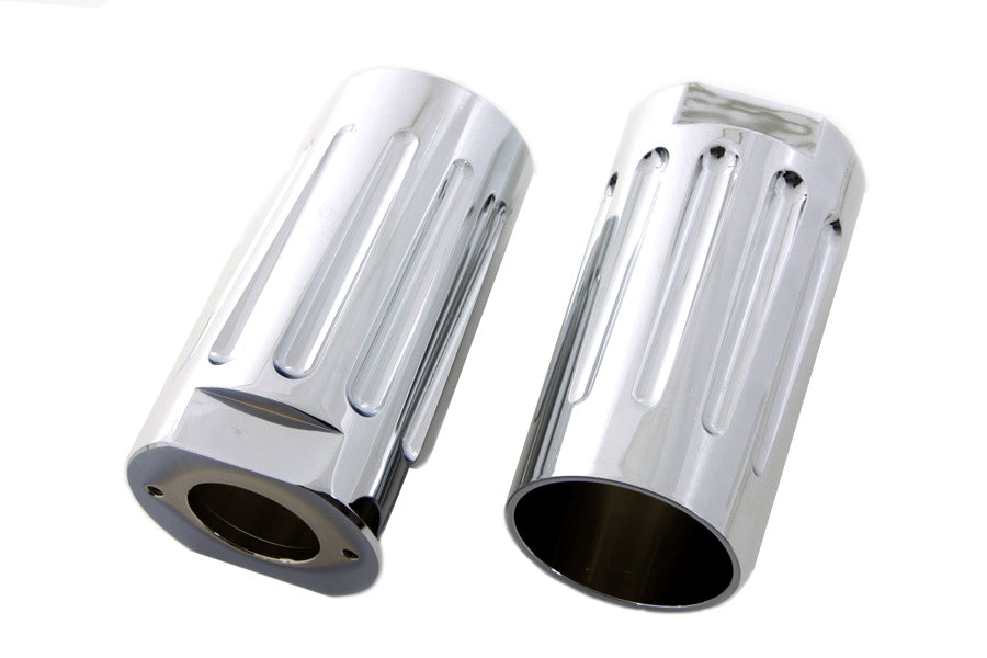 HARLEY Chrome Milled Fork Slider Cover Set Fits 1949-1984 FL,   1980-2013 FLT,   1980-2013 FLT,   19