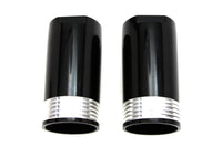 HARLEY Black Fork Slider Cover Set Tapered Style fits 1949-1984 FL,  1980-2013 FLT,  1980-2013 FLT,  1986-UP FLST,