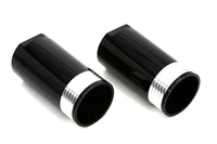 HARLEY Black Fork Slider Cover Set Tapered Style fits 1949-1984 FL,  1980-2013 FLT,  1980-2013 FLT,  1986-UP FLST,