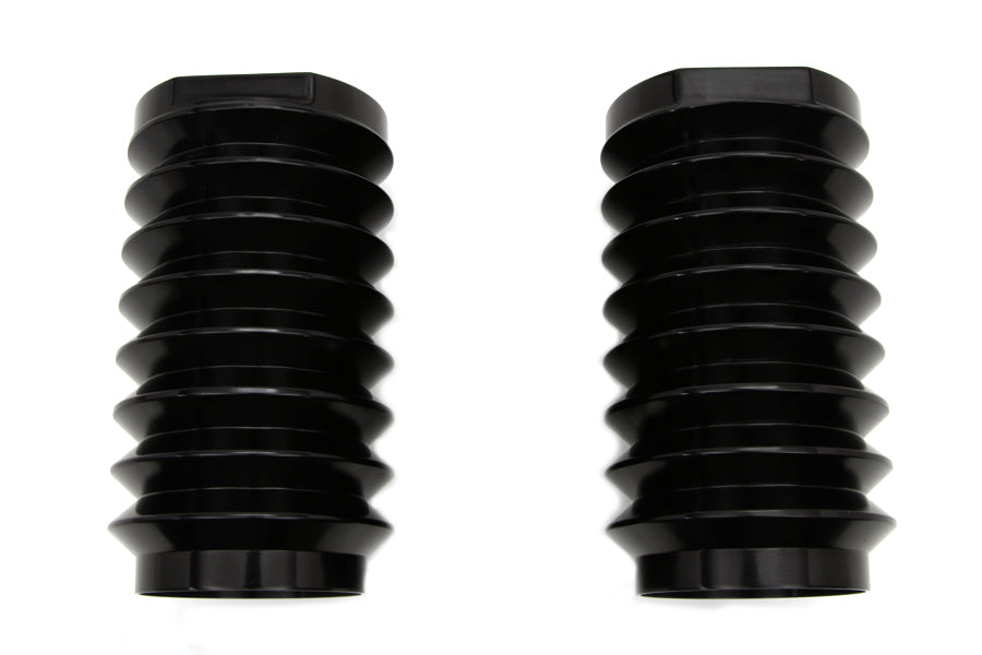 HARLEY Black Fork Slider Cover Set Bellowed Style Fits 1949-1984 FL,   1980-2013 FLT,   1980-2013 FL
