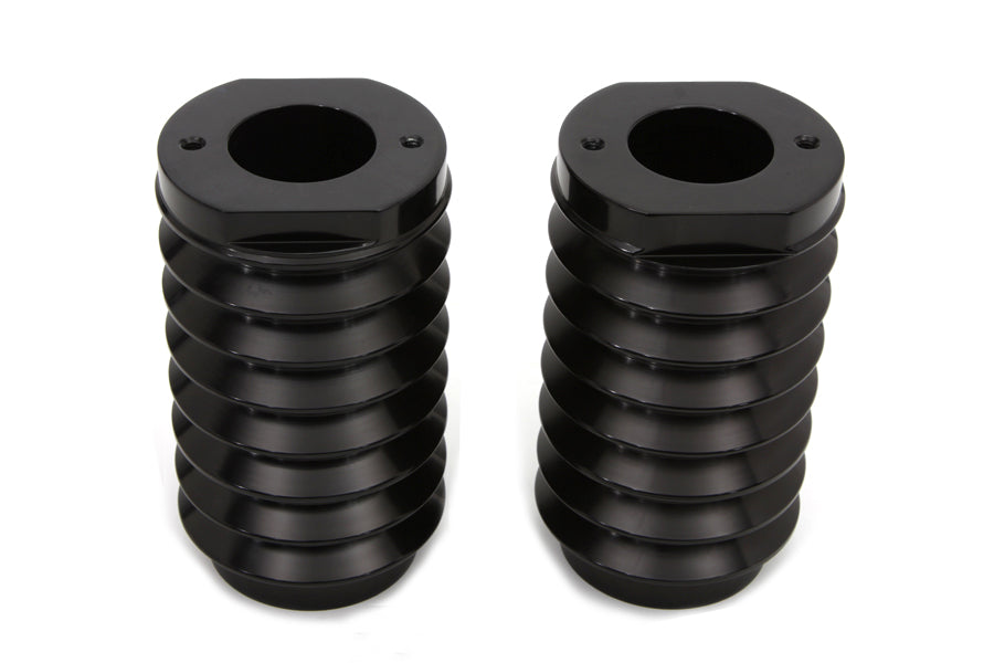 HARLEY Black Fork Slider Cover Set Bellowed Style Fits 1949-1984 FL,   1980-2013 FLT,   1980-2013 FL