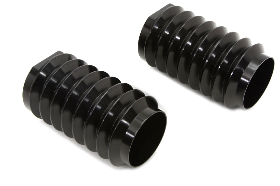 HARLEY Black Fork Slider Cover Set Bellowed Style Fits 1949-1984 FL,   1980-2013 FLT,   1980-2013 FL