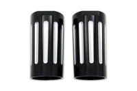 HARLEY Black Fork Slider Cover Set with Chrome Strip Fits 1949-1984 FL,   1980-2013 FLT,   1980-2013